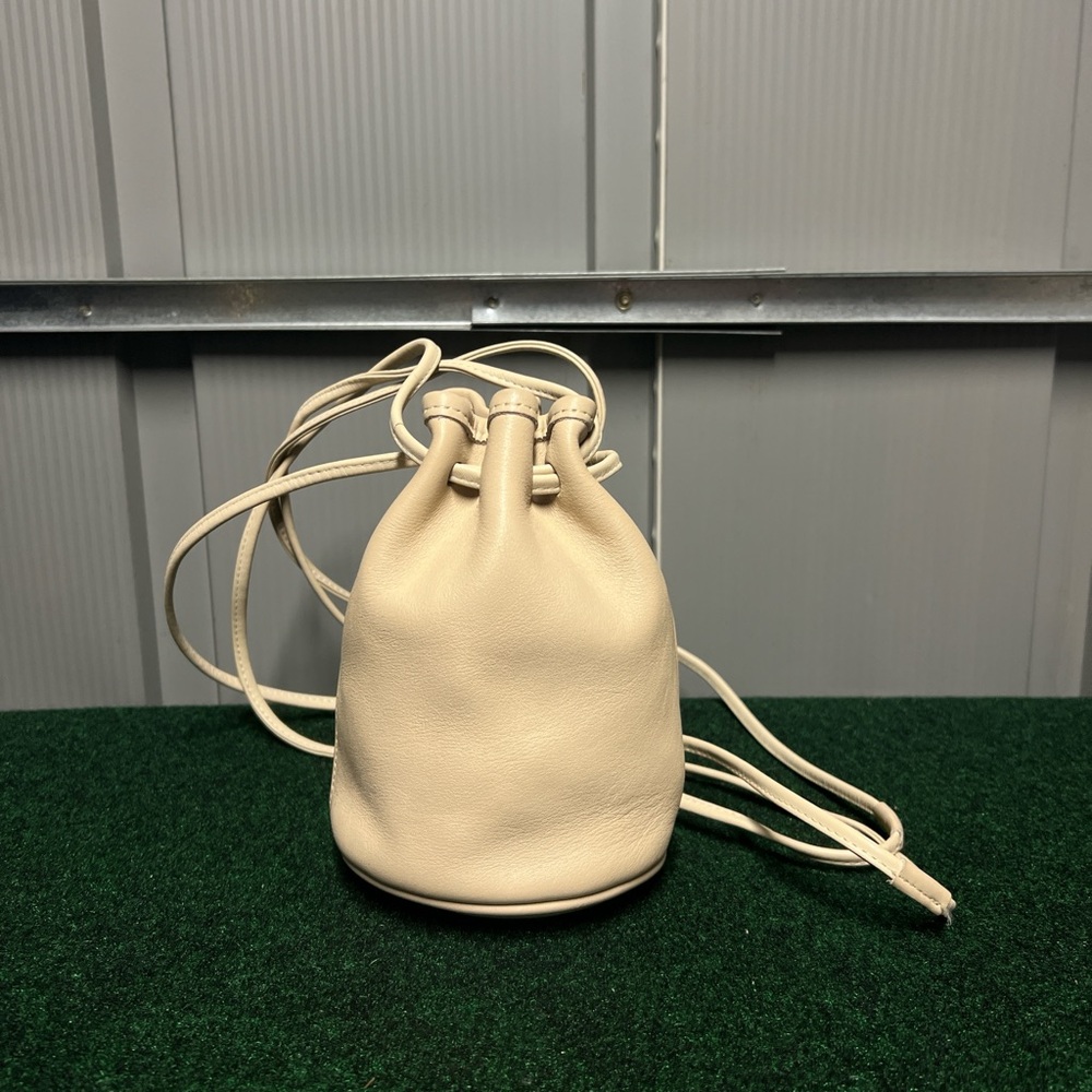 Rare Coach Cream Leather Mini Drawstring Bag